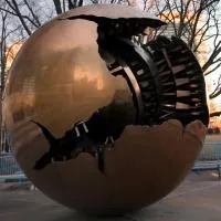 Шар пустотелый медь (198301) монтаж - сфера арт-объект ø 1000 мм. пустотелая  в Москве